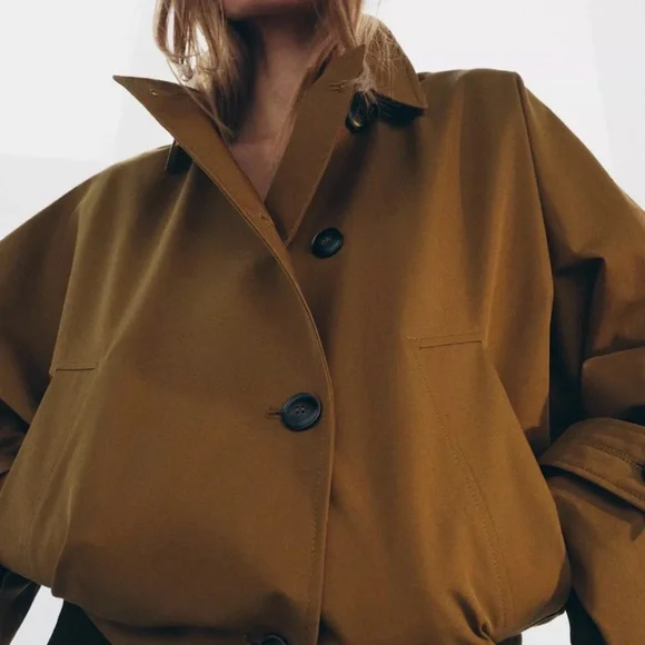 Zara Cropped Water Repellent Trench - Picture 4 of 4